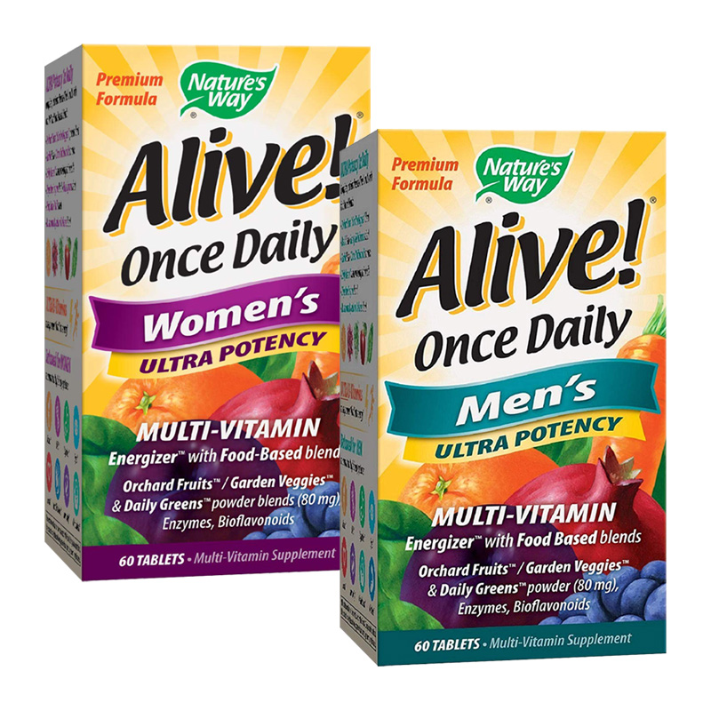 ALIVE ONCE DAILY MEN'S / WOMEN'S 60TABS (DOUBLE STACK)