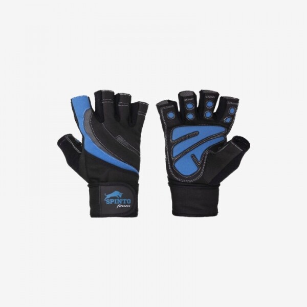 365MUSCLE,LONG STRAPS WORKOUT GLOVES [BLUE] 1 PAIR (SPINTO-17)