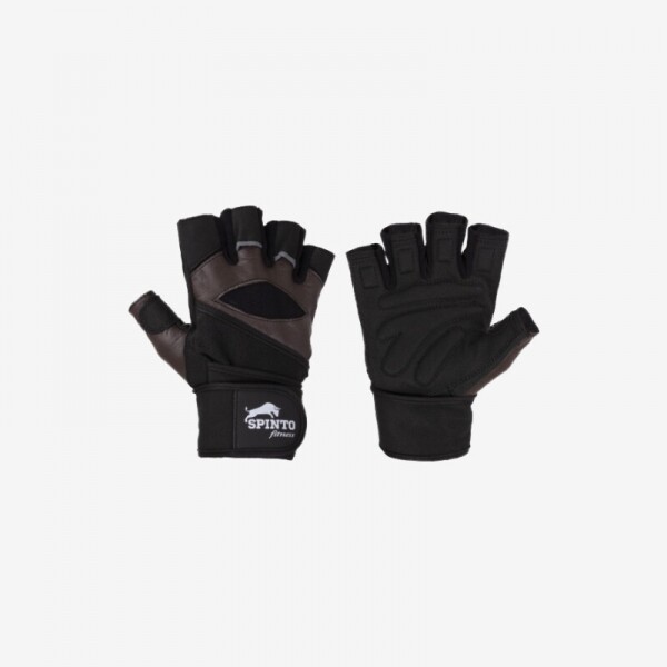 365MUSCLE,LONG STRAPS WORKOUT GLOVES [BROWN] 1 PAIR (SPINTO-51)